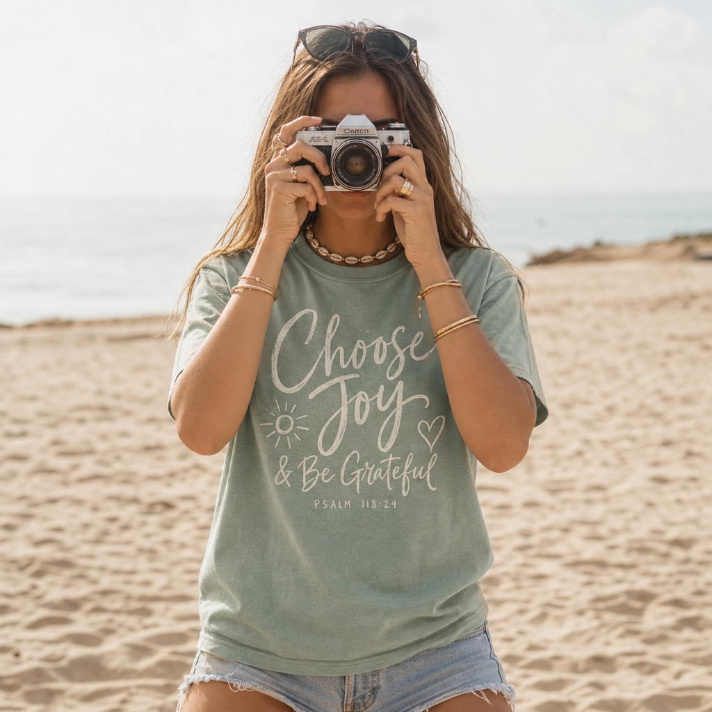 CHOOSE JOY AND BE GRATEFUL TEE- PSALM 118:24