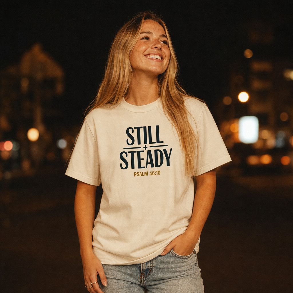 STILL + STEADY - PSALM 46:10 TEE