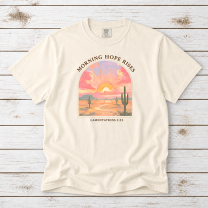 MORNING HOPE RISES TEE- LAMENTATIONS 3:23