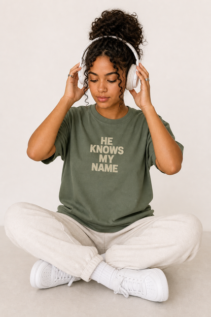 HE KNOWS MY NAME UNISEX TEE