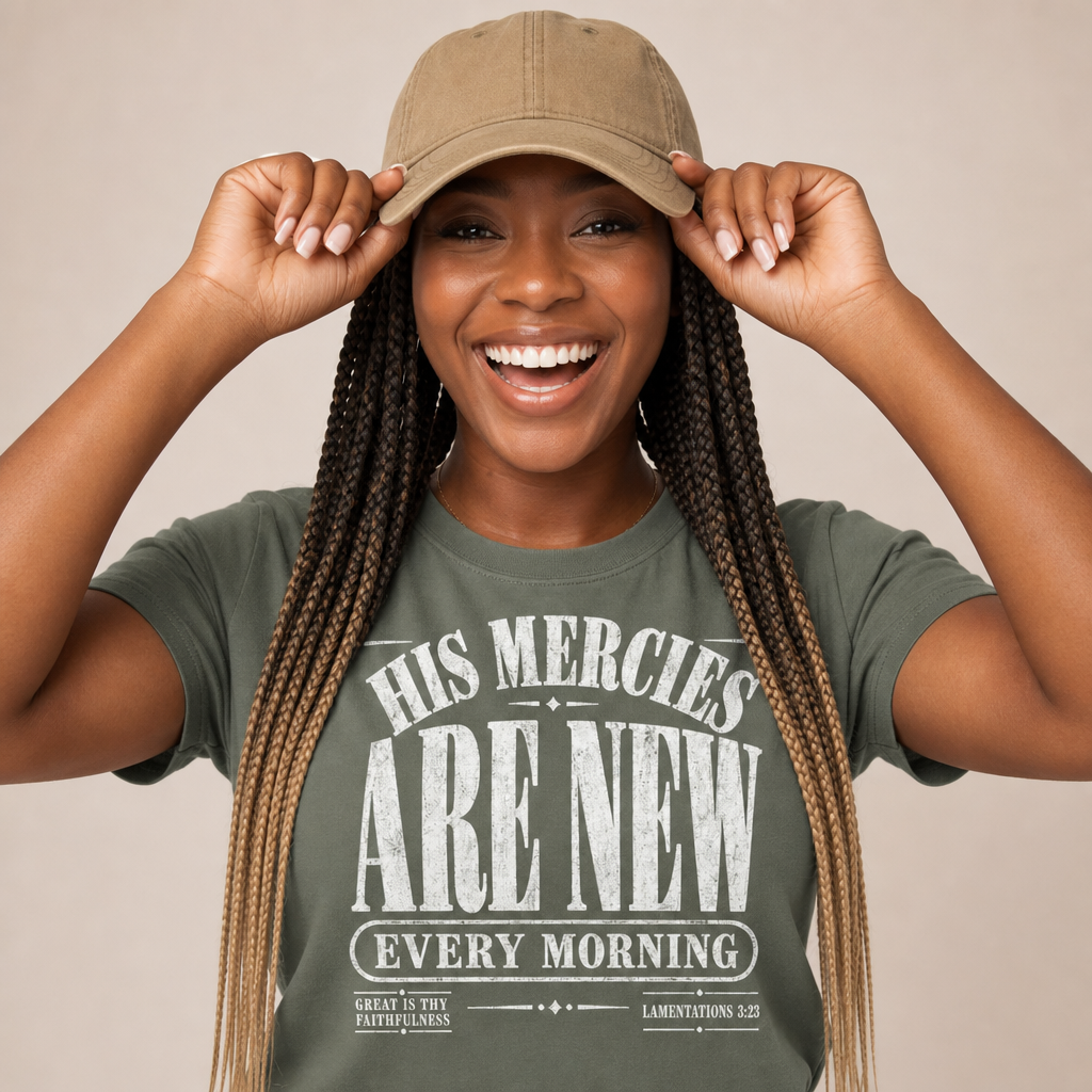HIS MERCIES ARE NEW EVERY MORNING TEE- LAMENTATIONS 3:23