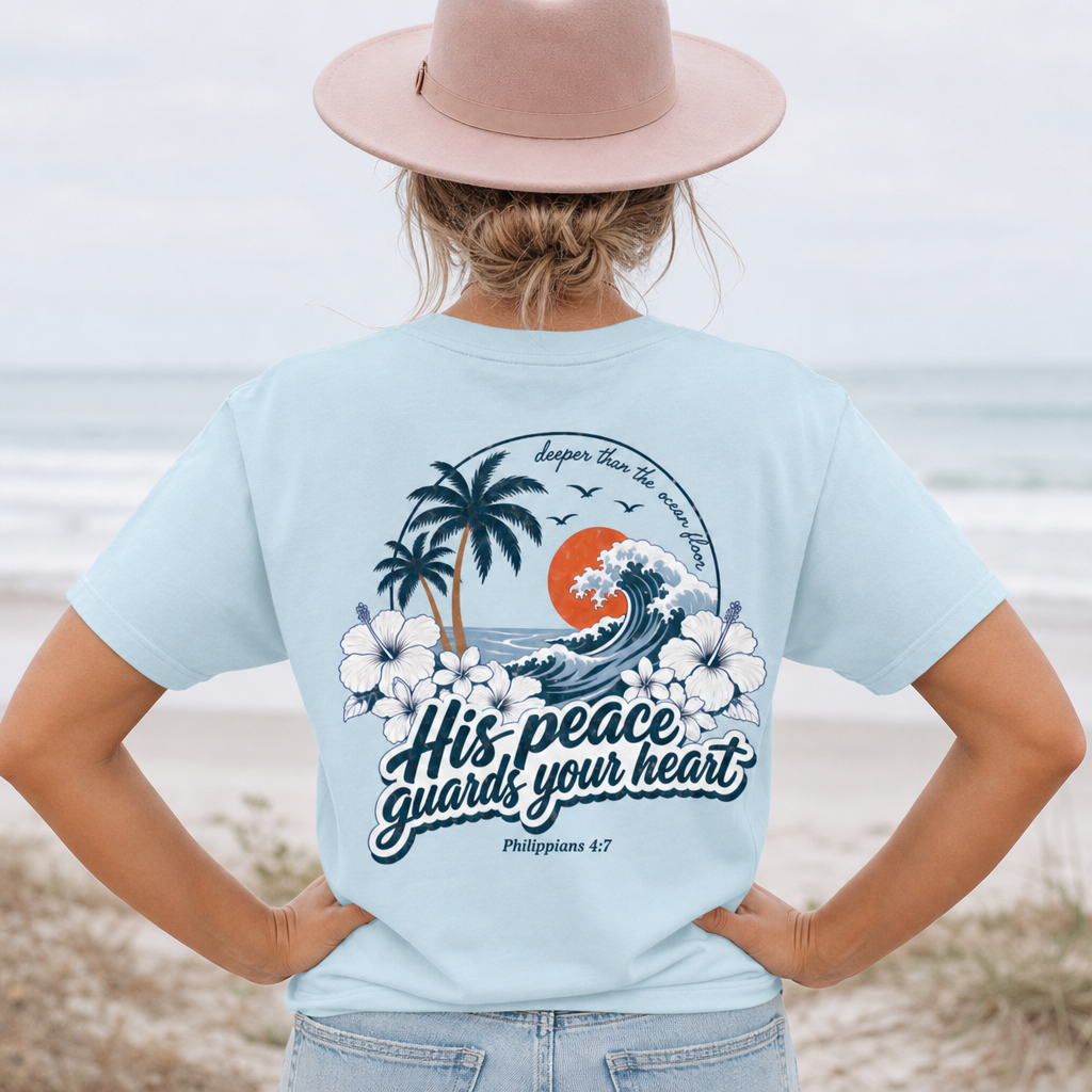 HIS PEACE GUARDS YOUR HEART TEE- PHILIPPIANS 4:7