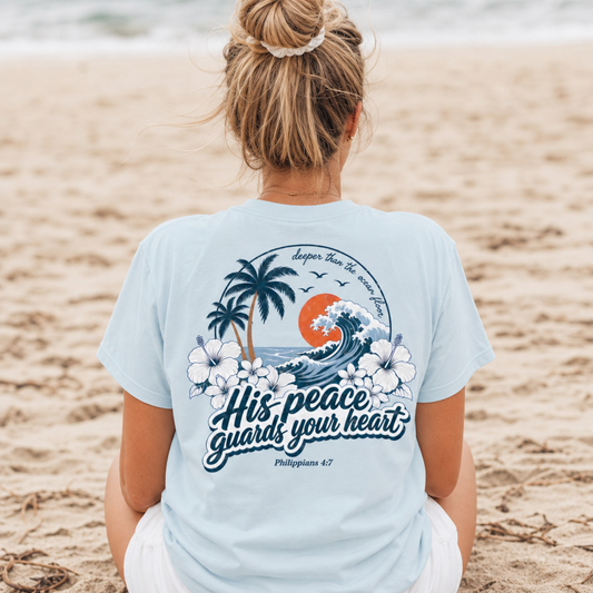 HIS PEACE GUARDS YOUR HEART TEE- PHILIPPIANS 4:7