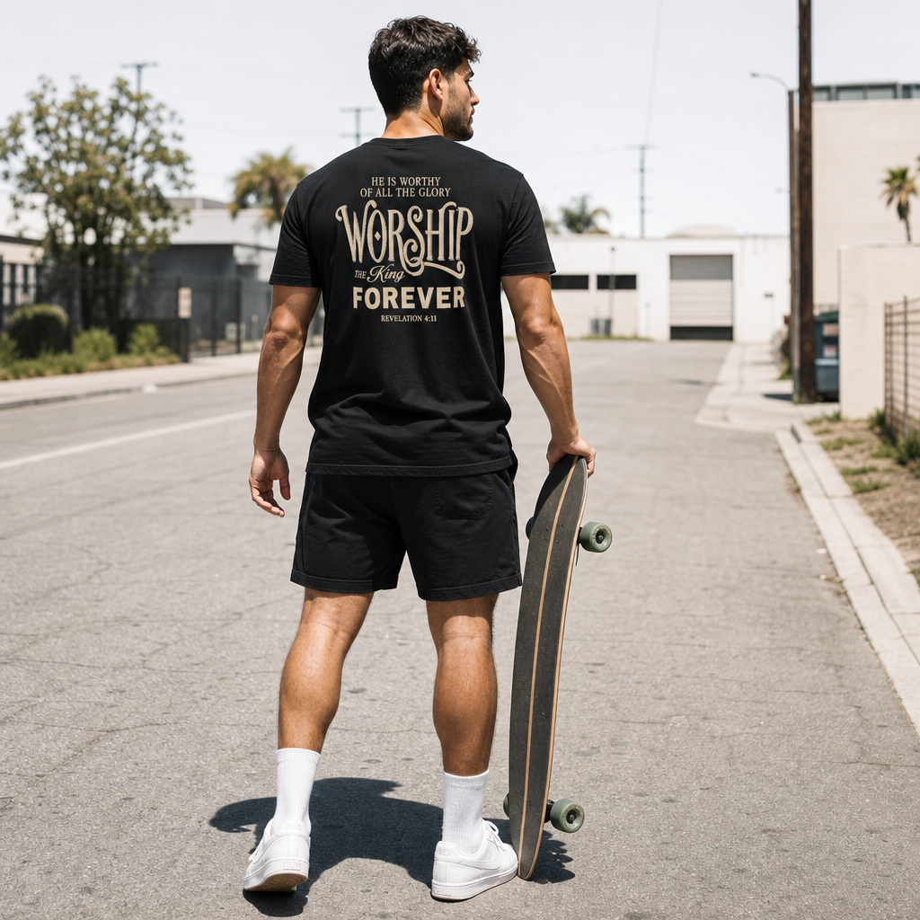 WORSHIP THE KING FOREVER TEE- REVELATION 4:11